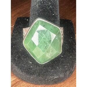 Desert Rose Trading Jay King Sterling Silver Emerald Gemstone  Ring Size 11.5